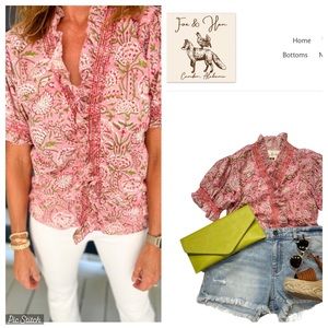 Pink Floral Women's Blouse
